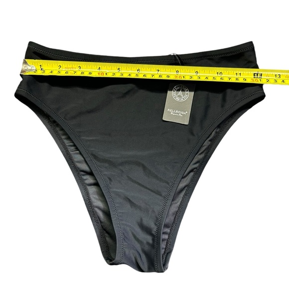 RELLECIGA women’s black high waist high cut swim bottoms size S NWT - Picture 2 of 5
